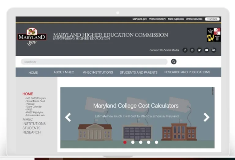 MHEC redesigned homepage